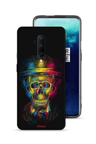 Tolwak غطاء حماية لهاتف OnePlus 7T Pro بتصميم جمجمة وقبعة ملونة وفن خيالي