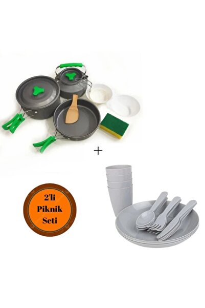 Orcamp OUT-1150 3'LÜ Kamp Mutfak Seti + Piknik Seti – 20 Parça-MercampOutdoor...