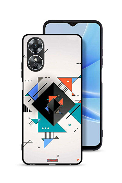 Tolwak غطاء حماية لهاتف Oppo A17 بأشكال مربعة ومثلثة ونمط تجريدي