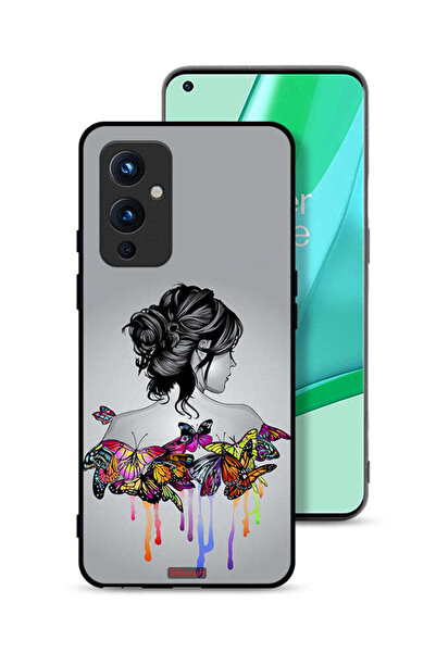 Tolwak غطاء حماية لهاتف OnePlus 9 5G برسومات فراشات وفتاة فنية تجريدية