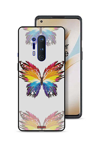 Tolwak غطاء حماية لهاتف OnePlus 8 Pro، فن رقمي، خلفية بسيطة، فراشة، بساطة