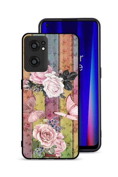Tolwak OnePlus Nord CE 2 5G Protective Case Cover Peach Butterflies And Roses