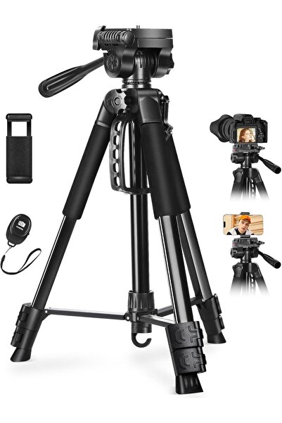 Generic حامل ثلاثي القوائم من الألومنيوم بطول 170 سم لكاميرا الهاتف، حامل كام...