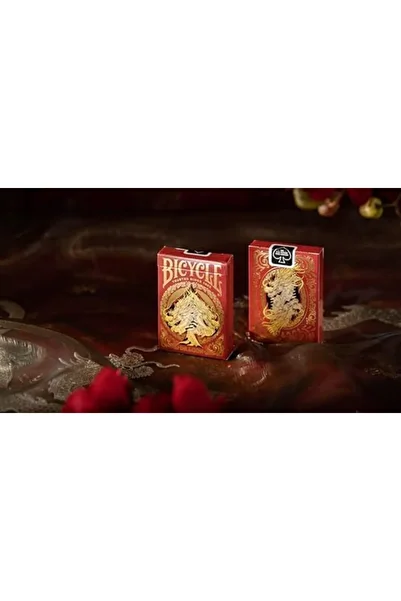 Mena Rise Fikirshop Red Dragon Gold Foil Premium Playing Cards, 1 Deck 1032194
