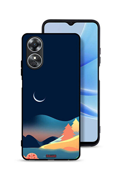 Tolwak غطاء حماية لهاتف Oppo A17 - رسم تجريدي للقمر