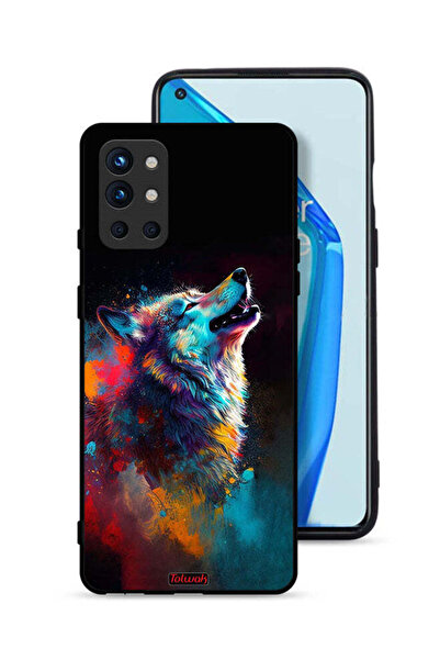 Tolwak OnePlus 9R 5G Protective Case Cover Wolf Colorful Art