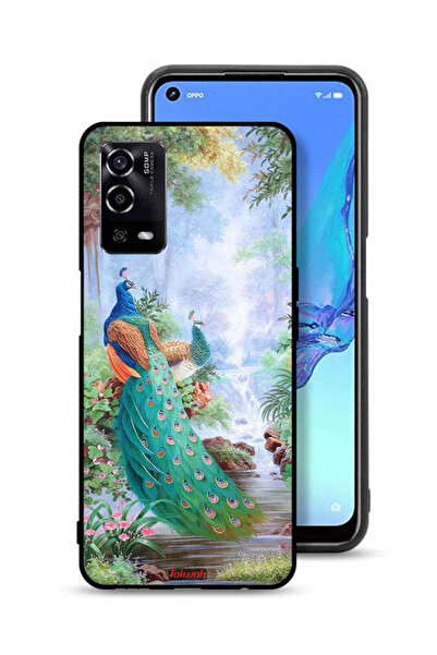 Tolwak غطاء حماية لهاتف Oppo A55 4G بنقشة الطاووس
