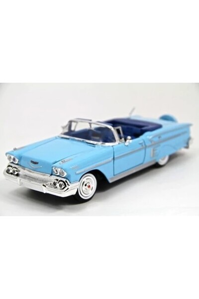 Nostaljik Lezzetler 1958 Chevrolet Impala Mavi 1/24 Model Araba