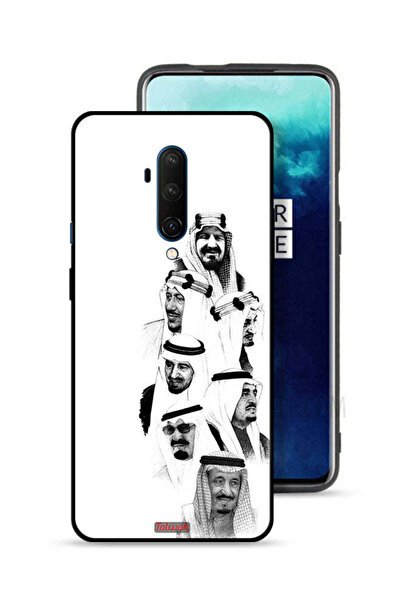 Tolwak غطاء حماية لهاتف OnePlus 7T Pro - فن ملوك السعودية - أبيض وأسود