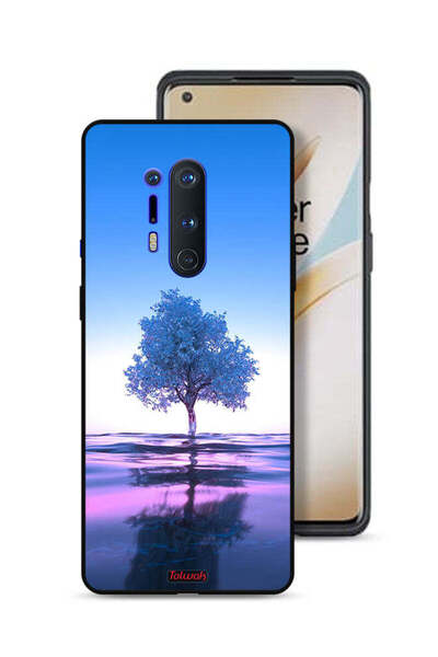 Tolwak غطاء حماية لهاتف OnePlus 8 Pro بتصميم شجرة نيون وانعكاس مائي فني رقمي