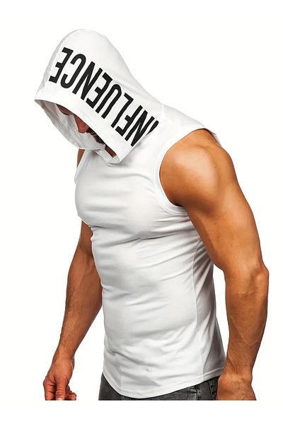 ACTIVE MODA Men's Gym Sports Singlet Printed the Happiness
