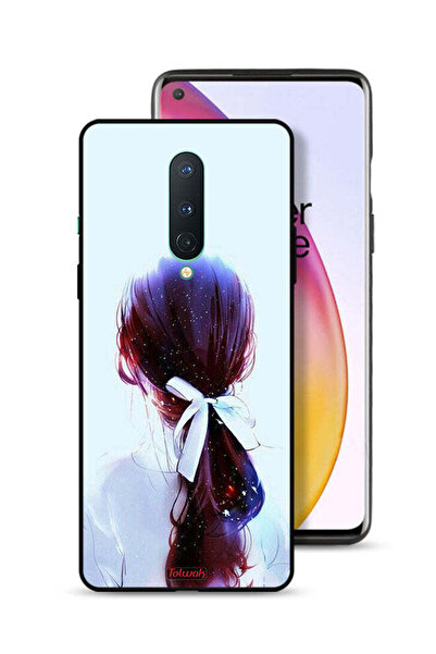 Tolwak غطاء حماية لهاتف OnePlus 8 بتصميم ربطة شعر مع رباط شعر وفن فتاة