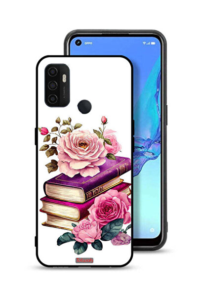 Tolwak Oppo A53 4G Protective Case Cover Roses And Books