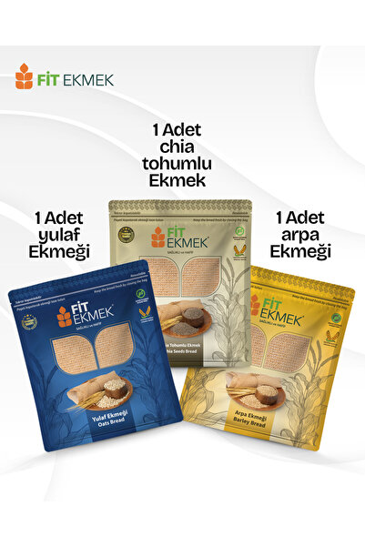 fit 1 Adet Chia Ekmeği 300GR ve 1 Adet Yulaf Ekmeği 300GR 1 Adet Arpa Ekmeği 300GR