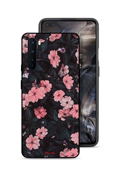 Tolwak غطاء حماية لهاتف OnePlus Nord - لون الخوخ والورود الصغيرة