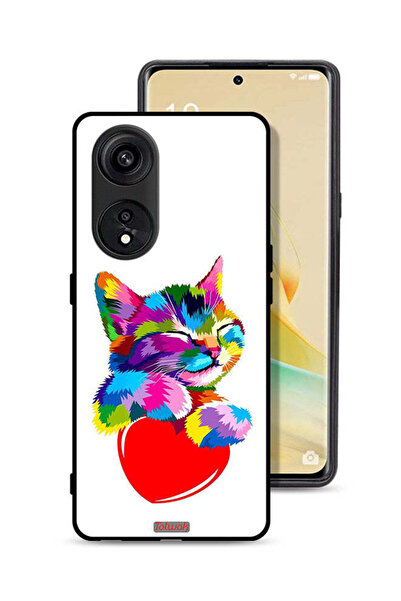 Tolwak غطاء حماية لهاتف Oppo A1 Pro بتصميم قطة ملونة