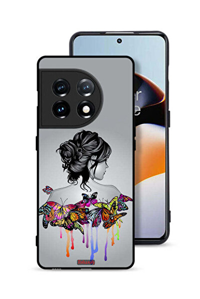 Tolwak غطاء حماية لهاتف OnePlus 11 5G برسومات فراشات وفتاة فنية تجريدية