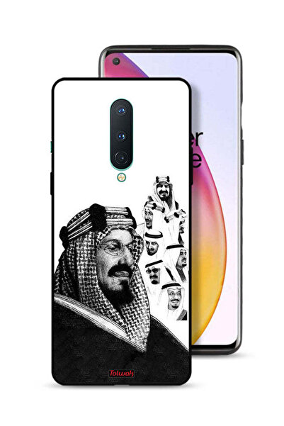 Tolwak غطاء حماية لهاتف OnePlus 8، ملصق فني أبيض وأسود لملوك المملكة العربية ...