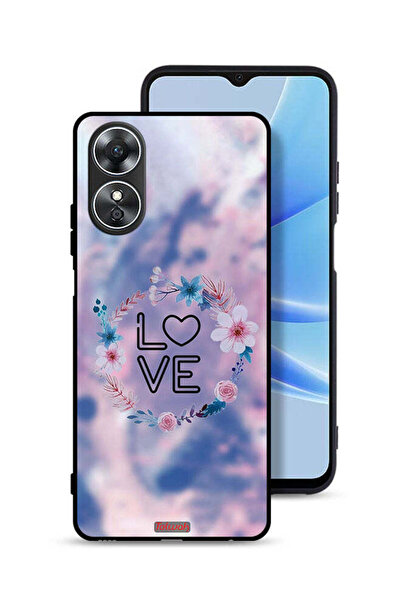 Tolwak غطاء حماية Oppo A17 بتصميم خاتم الحب بين الزهور