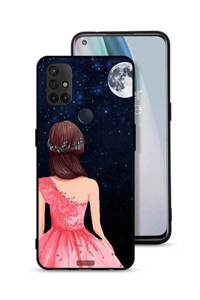 Tolwak غطاء حماية لهاتف OnePlus Nord N10 5G برسومات فتاة وقمر