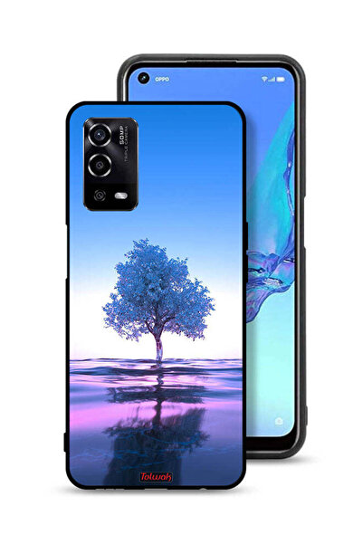 Tolwak غطاء حماية لهاتف Oppo A55 4G بتصميم شجرة نيون وانعكاس مائي فني رقمي