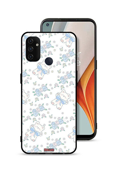Tolwak غطاء حماية لهاتف OnePlus Nord N100 مزين بدب لطيف وزهور