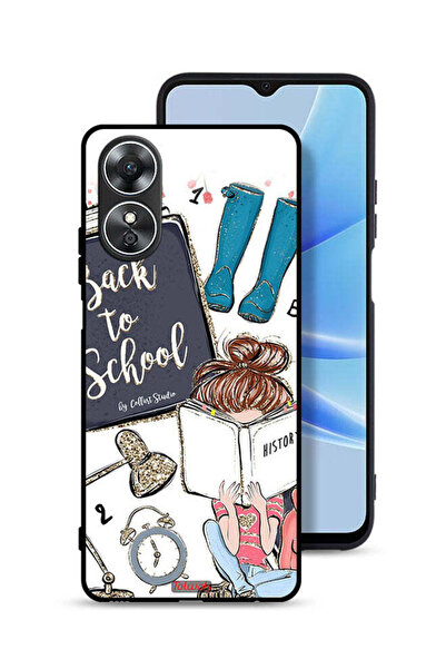 Tolwak غطاء حماية Oppo A17 بتصميم فتاة العودة إلى المدرسة تقرأ التاريخ