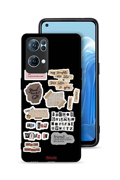 Tolwak غطاء حماية لهاتف Oppo Reno7 Pro 5G مع ملصقات اقتباسات الحظ السعيد