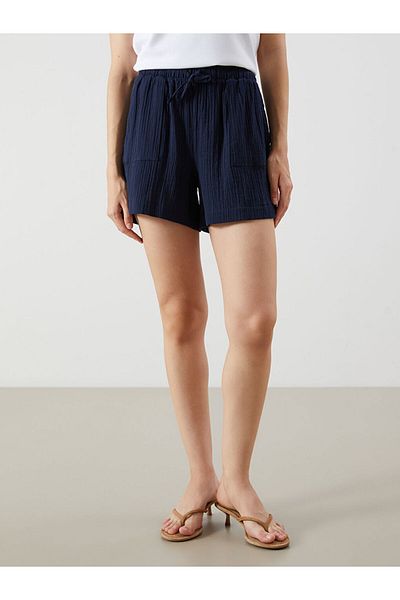 LC Waikiki New Season Elastic Waist Textured Muslin Women's Sort - S5H361Z8