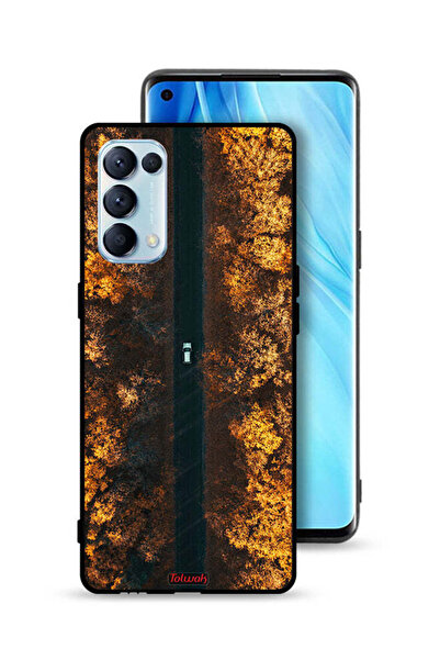 Tolwak غطاء حماية لهاتف Oppo Reno5 Pro 5G بتصميم طريق في أشجار الخريف