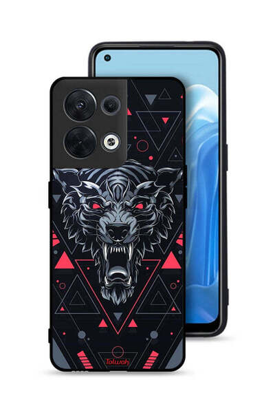 Tolwak غطاء حماية لهاتف Oppo Reno8 5G بتصميم الذئب المتمرّد