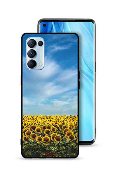 Tolwak غطاء حماية لهاتف Oppo Reno5 Pro 5G - عباد الشمس تحت السماء