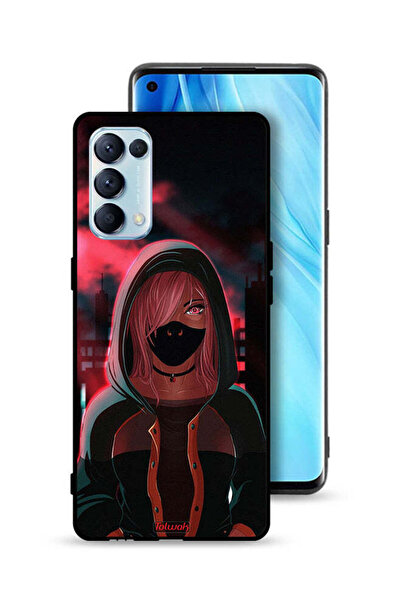 Tolwak غطاء حماية Oppo Reno5 Pro 5G برسومات فتاة ترتدي قناعًا