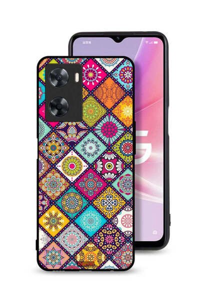 Tolwak غطاء حماية لهاتف Oppo A57s بنقشة مربعات ماندالا