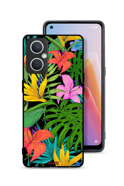 Tolwak جراب حماية لهاتف Oppo A96 5G (الصين) بنقشة زهور استوائية وأوراق شجر