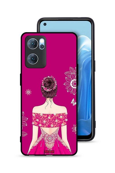 Tolwak غطاء حماية لهاتف Oppo Reno7 5G بتصميم فتاة وزهور
