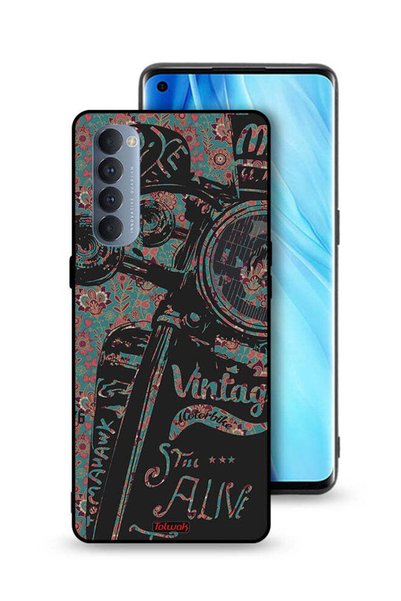 Tolwak Oppo Reno4 Pro 4G Protective Case Cover Vintage Motorbike