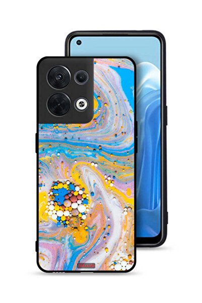 Tolwak غطاء حماية لهاتف Oppo Reno8 5G بتصميم جواهر تجريدية ملونة
