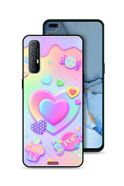 Tolwak غطاء حماية لهاتف Oppo Reno3 Pro 4G برسومات قلوب البوب