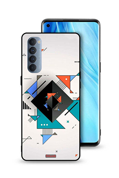 Tolwak غطاء حماية لهاتف Oppo Reno4 Pro 4G بأشكال مربعة ومثلثة ونمط تجريدي