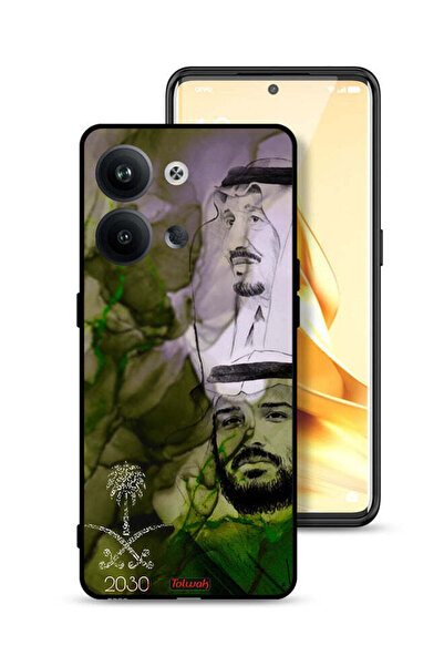 Tolwak غطاء حماية لهاتف Oppo Reno9 Pro 5G، ملصق فني للملك سلمان وولي العهد محمد