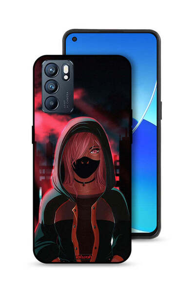 Tolwak غطاء حماية Oppo Reno6 5G بتصميم فتاة ترتدي قناعًا