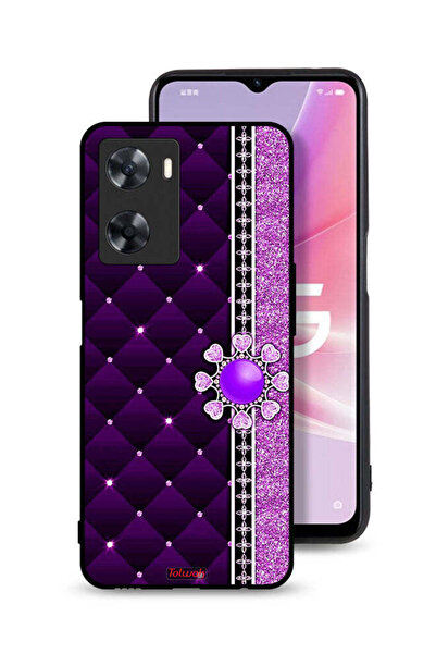 Tolwak Oppo A77s Protective Case Cover Glitter Hearts