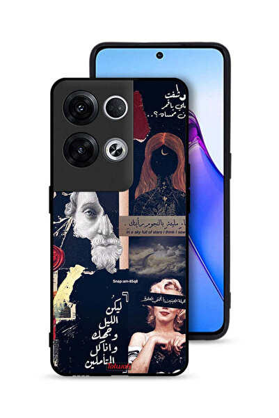 Tolwak غطاء حماية لهاتف أوبو رينو 8 برو بلس 5G بعبارات عربية ووجوه مقطوعة