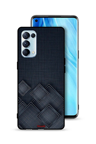 Tolwak Oppo Reno5 Pro 5G Protective Case Cover Squares Pattern On Cloth