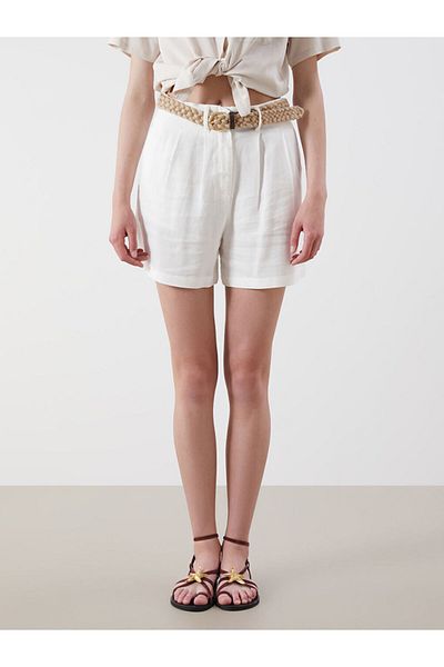 LC Waikiki New Season Women's Pleated Shorts with Belted Waist - S5Ot44Z8