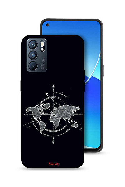 Tolwak غطاء حماية لهاتف Oppo Reno6 5G برسومات البوصلة