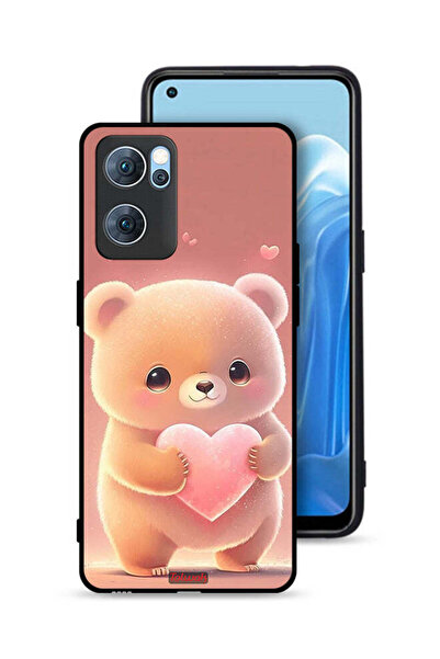 Tolwak غطاء حماية لهاتف Oppo Reno7 5G باندا صغير لطيف يحمل قلبًا