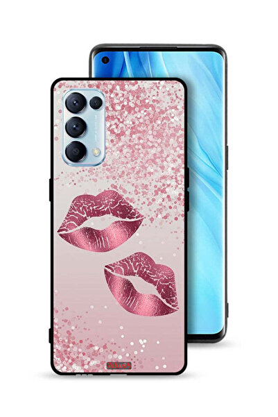 Tolwak غطاء حماية لهاتف Oppo Reno5 Pro 5G برسومات شفاه لامعة