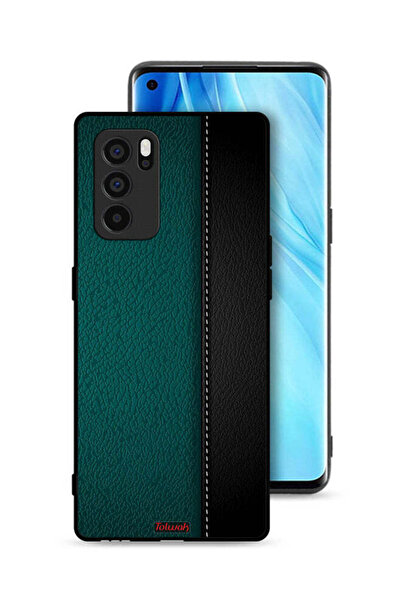 Tolwak غطاء حماية جلدي بنمط هندسي لهاتف Oppo Reno6 Pro 5G